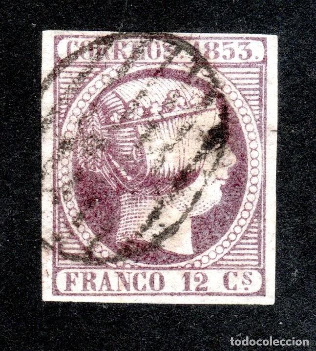 Sellos: EDIFIL 18 ISABEL II A&Ntilde;O 1853. MATASELLOS PARRILLA NEGRA. VALOR CAT&Aacute;LOGO: 170 &euro;.