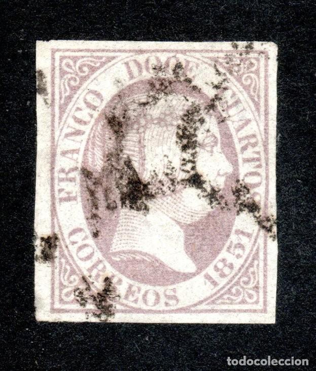 Sellos: EDIFIL 7 ISABEL II. A&Ntilde;O 1851. MATASELLOS ARA&Ntilde;A NEGRA. GRANDES M&Aacute;RGENES. VALOR CAT&Aacute;LOGO: 285 &euro;.