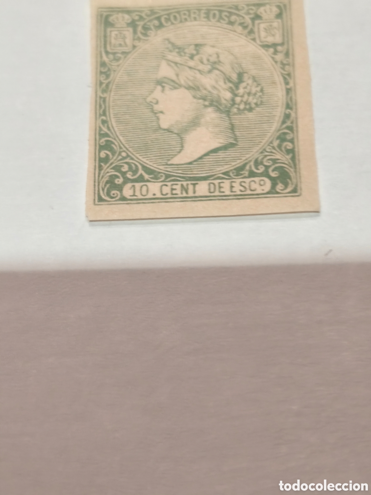 Sellos: Sellonclasico de Espa&ntilde;a n 84 nuevo con su goma** muy escaso 10 cts verde ,ver imagenes