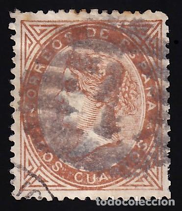 Sellos: ESPA&Ntilde;A, 1867 EDIFIL N&ordm; 87, 2 cu. casta&ntilde;o.