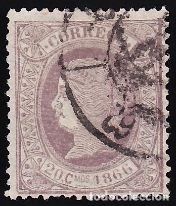 Sellos: ESPA&Ntilde;A, 1866 EDIFIL N&ordm; 86, 20 c. lila.
