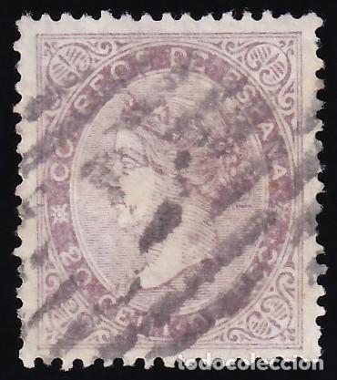 Sellos: ESPA&Ntilde;A, 1867 EDIFIL N&ordm; 92, 20 c. lila.