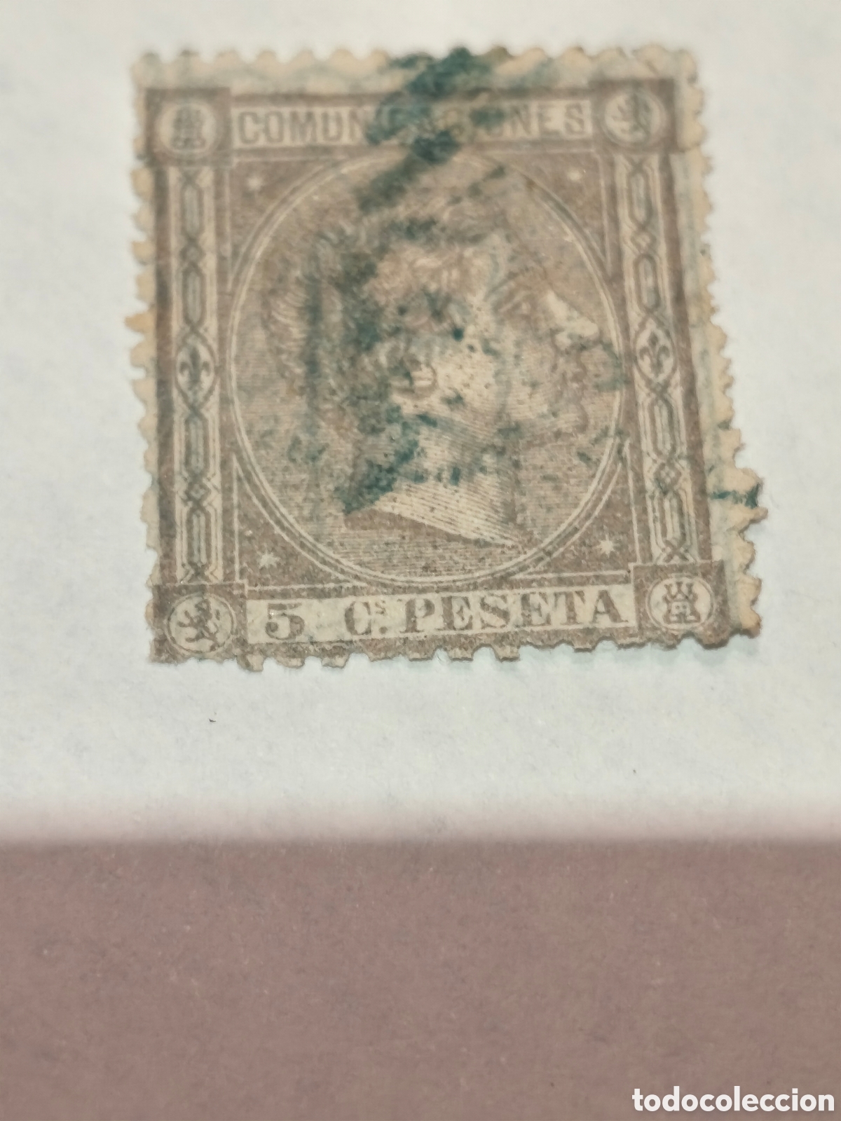 Sellos: Sello cl&aacute;sico de Espa&ntilde;a n 165 usado ,0,5 cts gris perla escaso ver