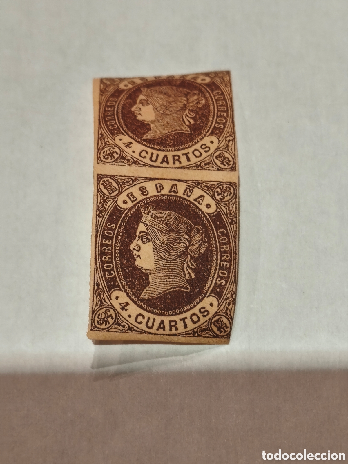 Sellos: Pareja de sellos cl&aacute;sicos n 58 nuevos con su goma ** original,4 cuartos casta&ntilde;o ver las imsgenes