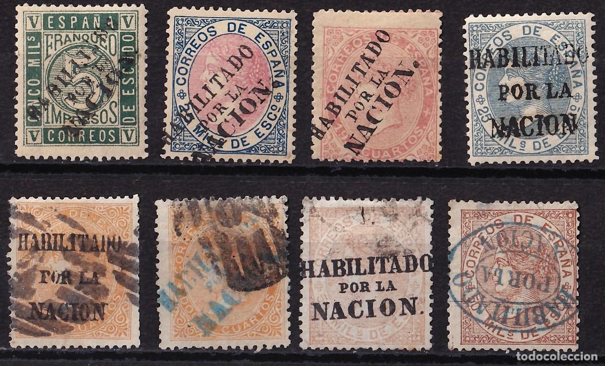 Sellos: ESPA&Ntilde;A, 1868 Distintos valores, [Habilitados por la Naci&oacute;n.]