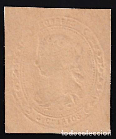 Sellos: ESPA&Ntilde;A, 1855 Galvez. 134, 4 cu. anteado, [Estampaci&oacute;n en seco en relieve, proyecto no adoptado.]