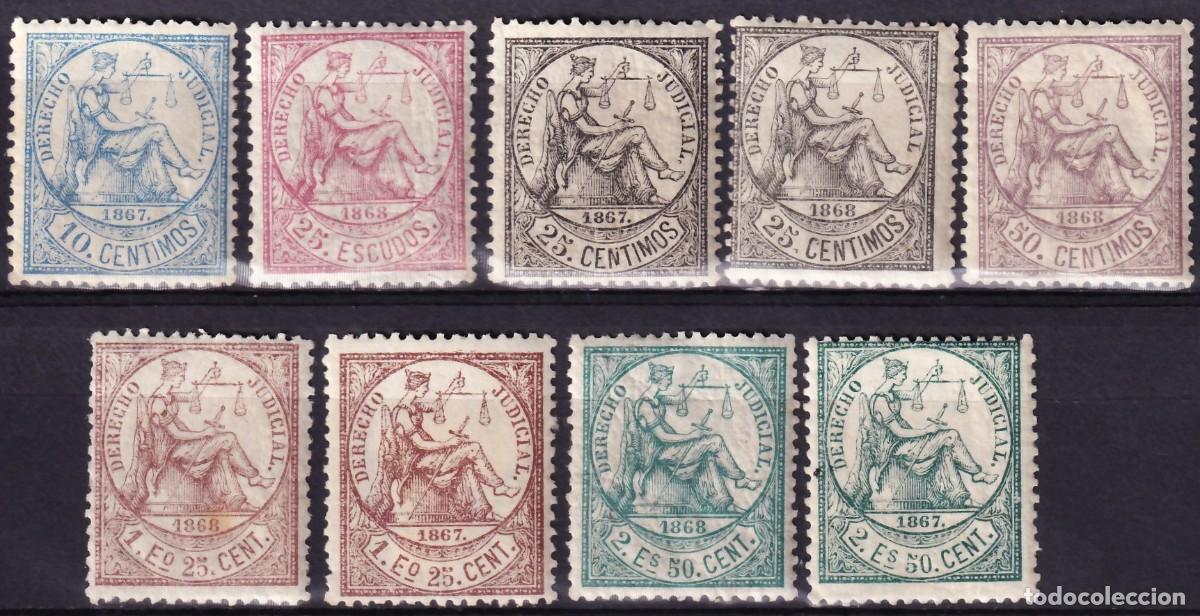Sellos: ESPA&Ntilde;A, 1867 Derecho Judicial, distintos valores /*/
