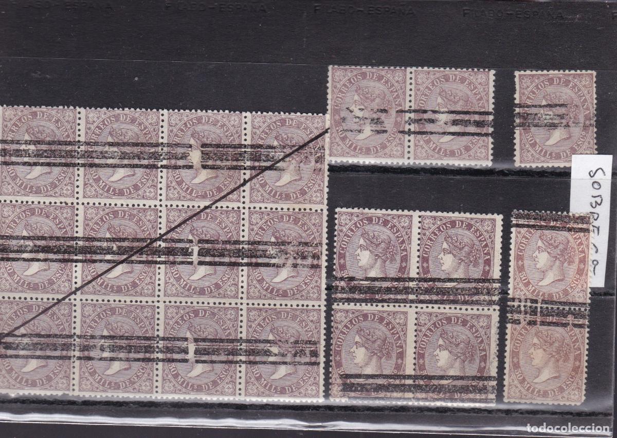 Sellos: FC4-90-Cl&aacute;sicos Edifil 98 x 21 Sellos Barrados. Variedad Sobrecarga. Bloques