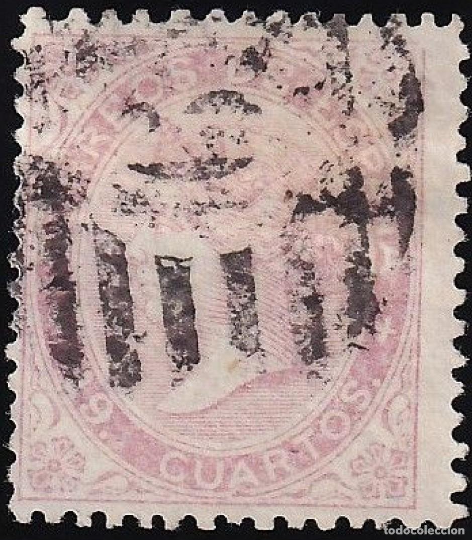 Sellos: 1867 ISABEL II 19 CUARTOS USADO PARRILLA 16 (ALBACETE). VER
