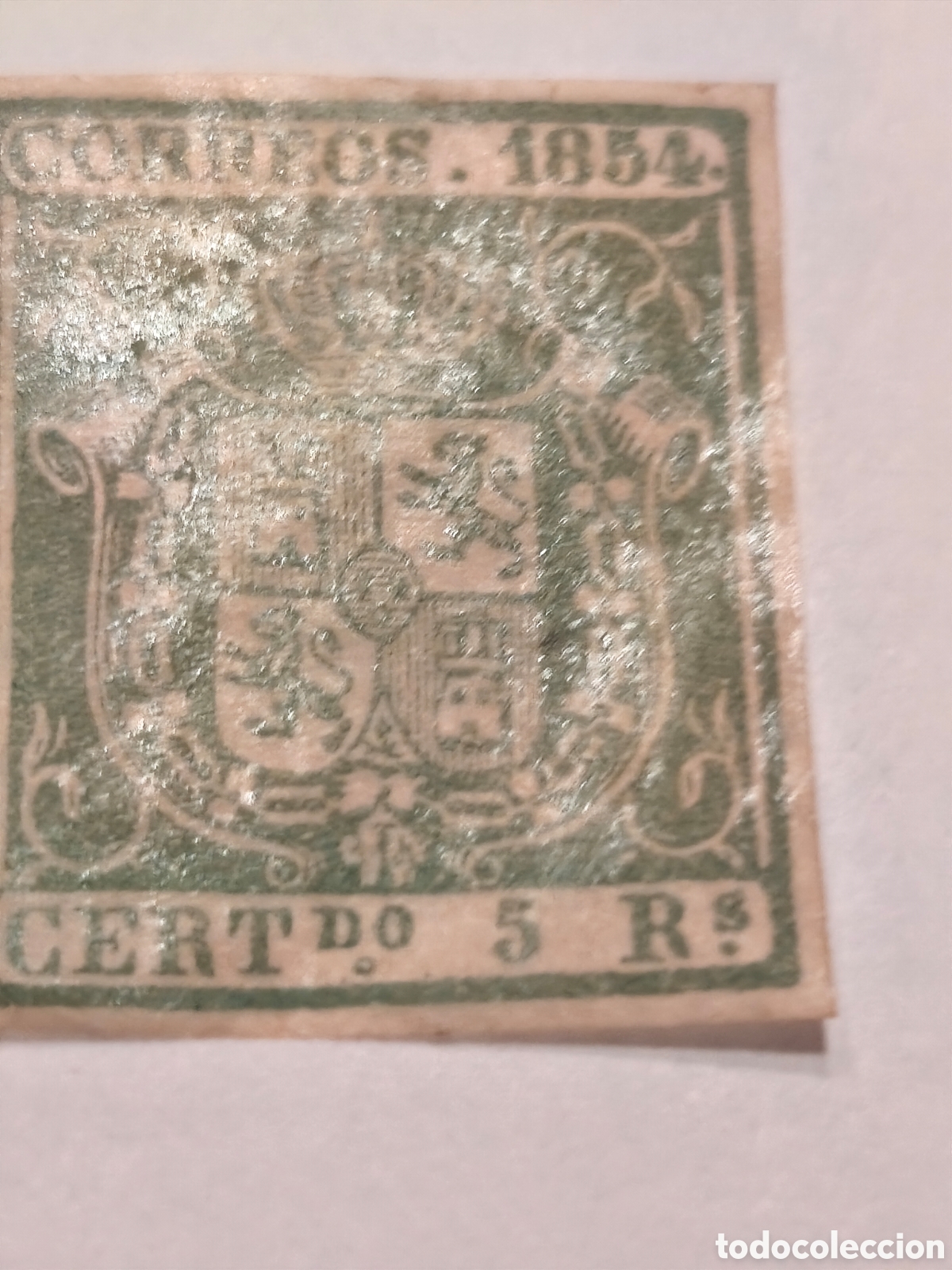 Sellos: Sello cl&aacute;sico de Espa&ntilde;a n 26 nuevo con goma** 5 reales verde,escaso ver imagenes
