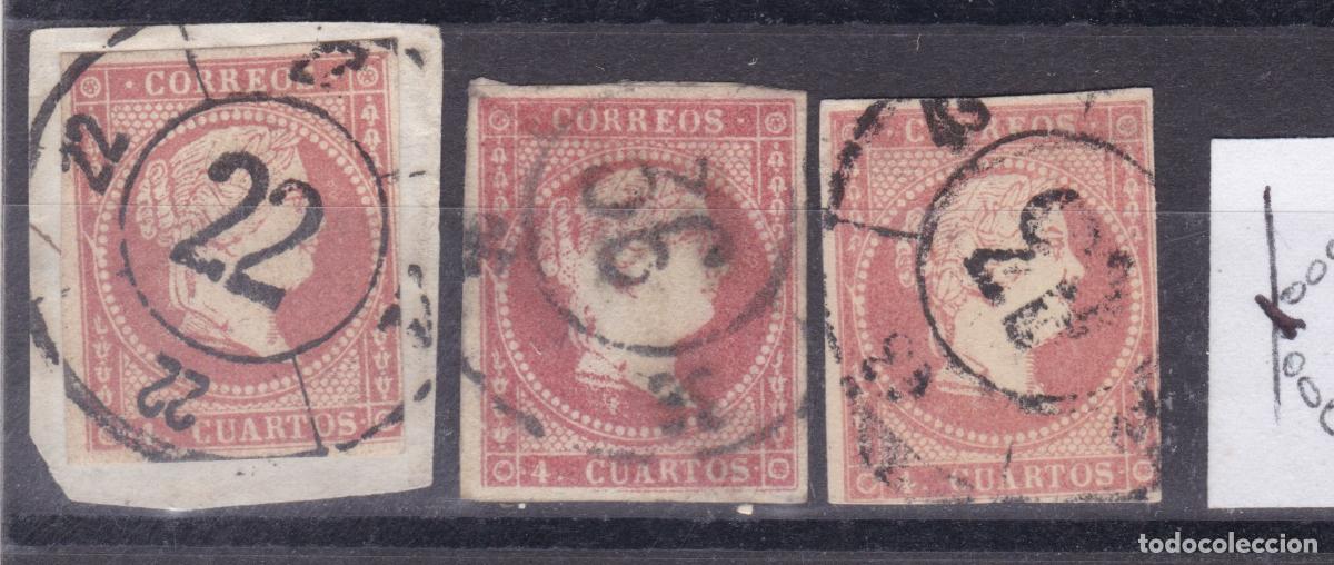 Sellos: AA14- Cl&aacute;sicos Edifil 48 x 3. Usados Variedad CLICHE .Ruedas Carreta