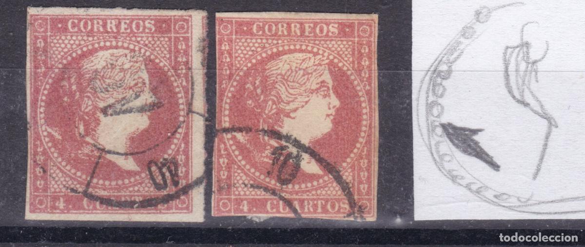 Sellos: AA14- Cl&aacute;sicos Edifil 48 x 2 Usados Variedad CLICHE .Ruedas Carreta