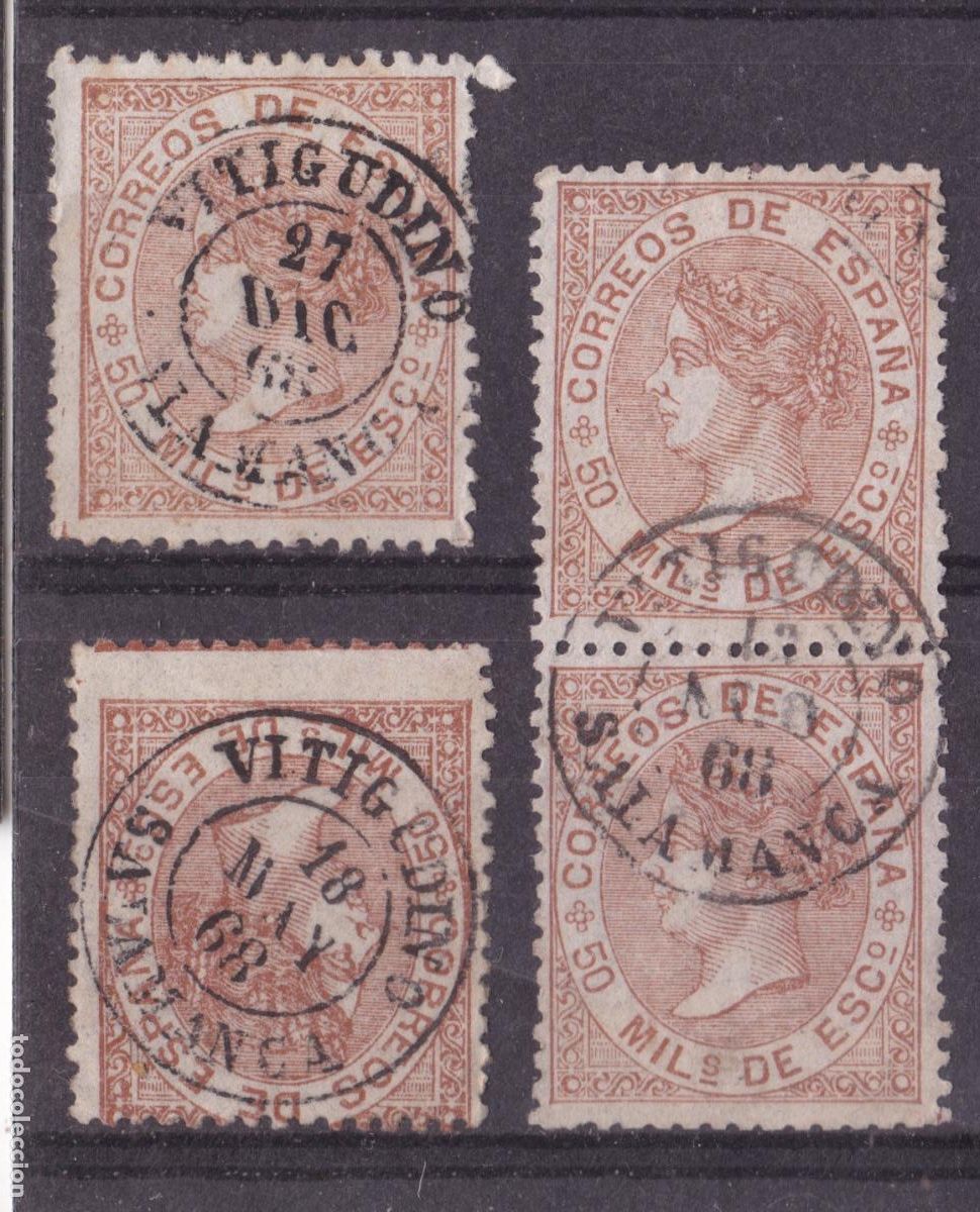 Sellos: AA15- Cl&aacute;sicos Edifil 96 Fechador VITIGUDINO Salamanca x 4