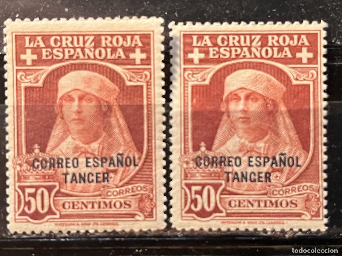 Sellos: 1936 cruz roja T&aacute;nger MNH** centrados goma