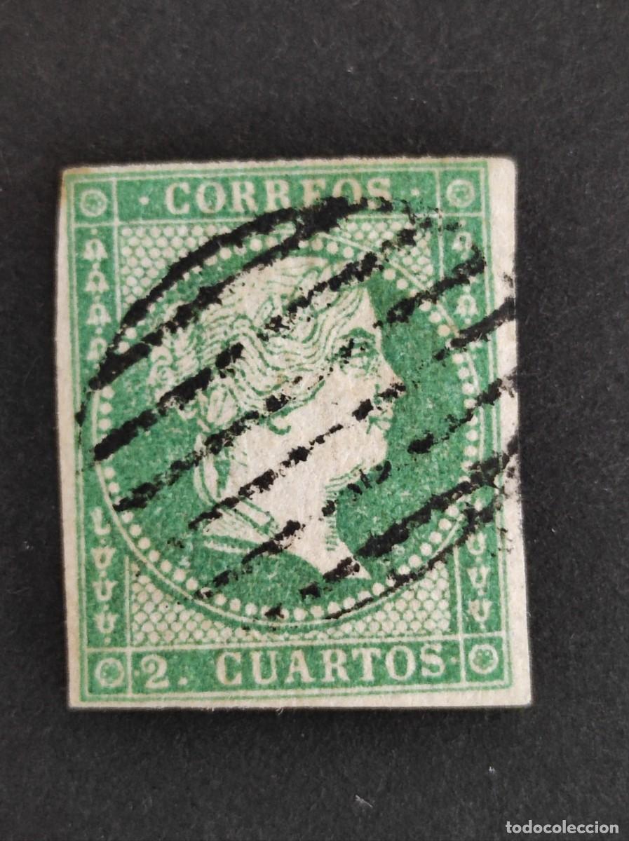 Sellos: ESPA&Ntilde;A.1855, Isabel II, E- 43- LINEAS CRUZADAS. FOTO. 832