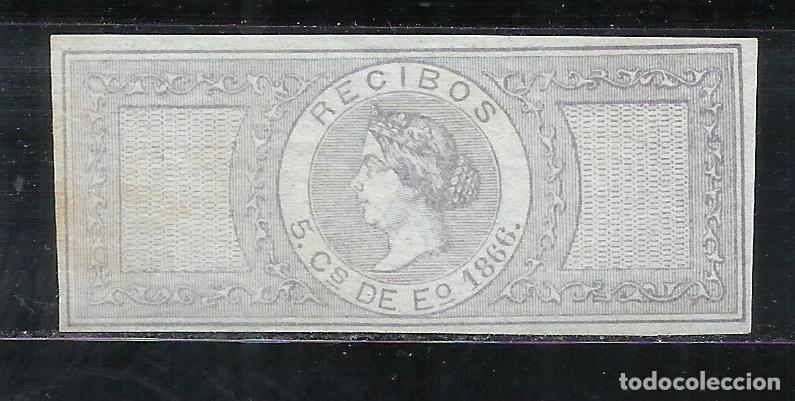 Sellos: 684-SPAIN REVENUE FISCAL ISABEL II 1866 RECIBOS GRAN SELLO 5 CENTIMOS DE ESCUDO