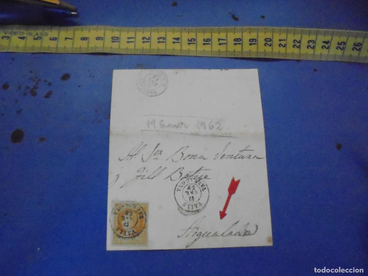 Sellos: muy curioso,, sello 4 cuartos en carta 1862 de valls a igualada