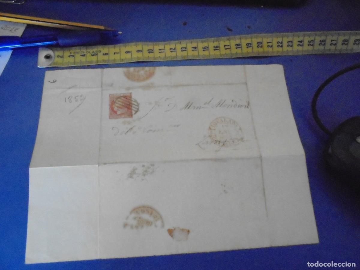 Sellos: sello en carta 1852 de igualada a zaragoza