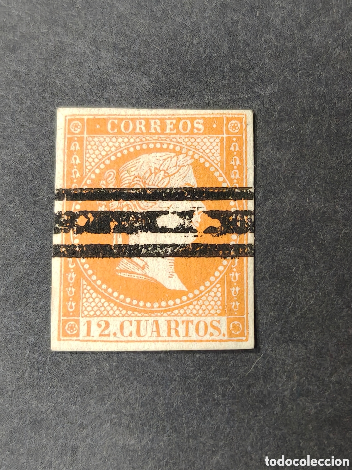 Sellos: ESPA&Ntilde;A SELLOS ISABEL II EDIFIL NE 1 SELLO BARRADO LUJO