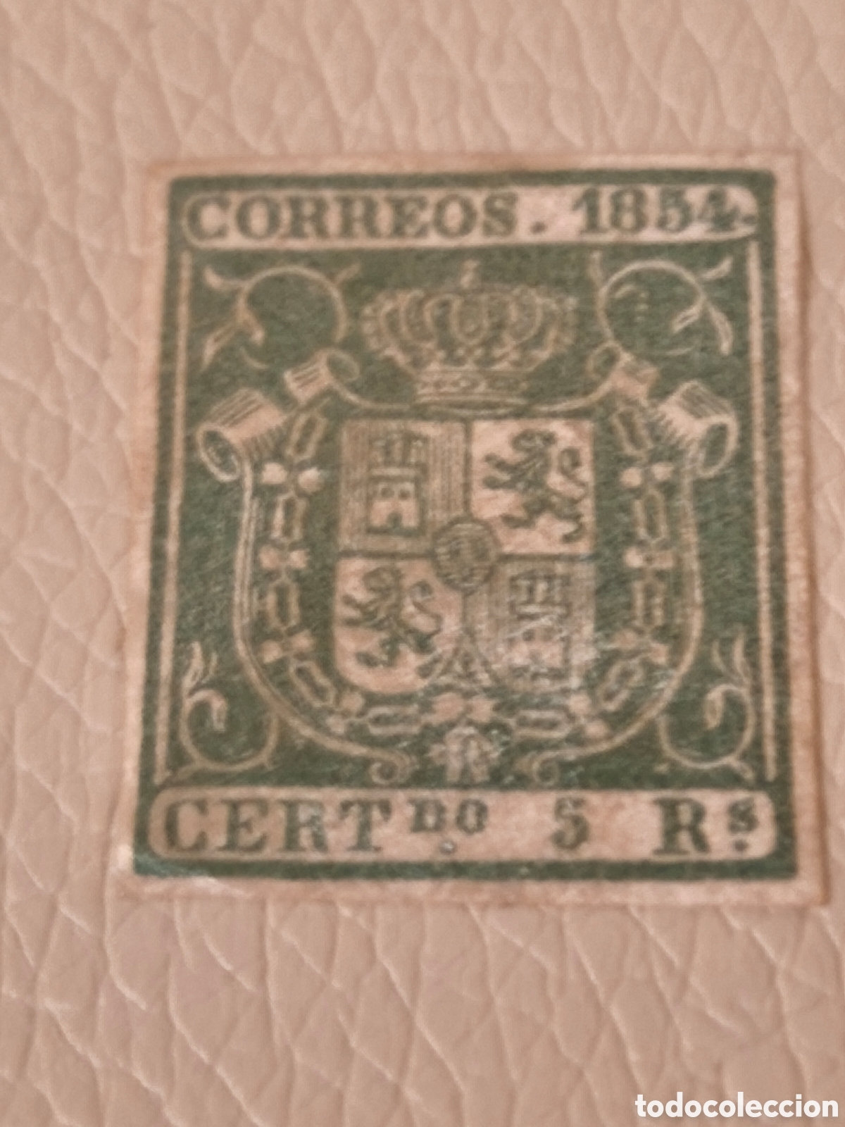 Sellos: Sellobclasico de Espa&ntilde;a n 26 nuevo con goma** muy escaso 5 reales verde