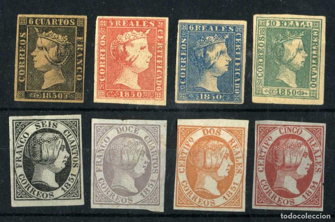 Sellos: XS- CL&Aacute;SICOS Lote x8 Sellos FALSOS 1850-1851