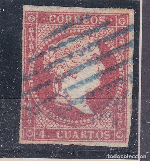 Sellos: AA3-Cl&aacute;sicos Edifil 44 Usado . REJILLA AZUL , Perfecto