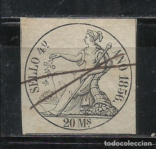 Sellos: 2832D-SELLO FISCAL 1856 N&ordm; 5 ADHESIVO CLASICO DIOSA POMONA LIBROS DE COMERCIO,20 MARAVEDIES EDIFIL A