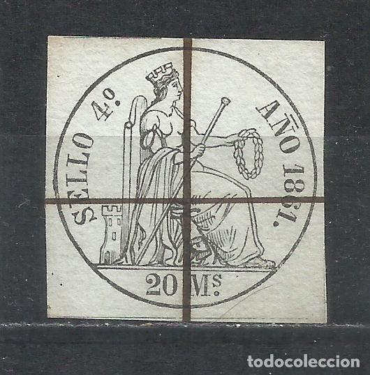 Sellos: 2832J-SELLO FISCAL 1861 N&ordm;10 ADHESIVO CLASICO DIOSA POMONA LIBROS DE COMERCIO,20 MARAVEDIES EDIFIL A