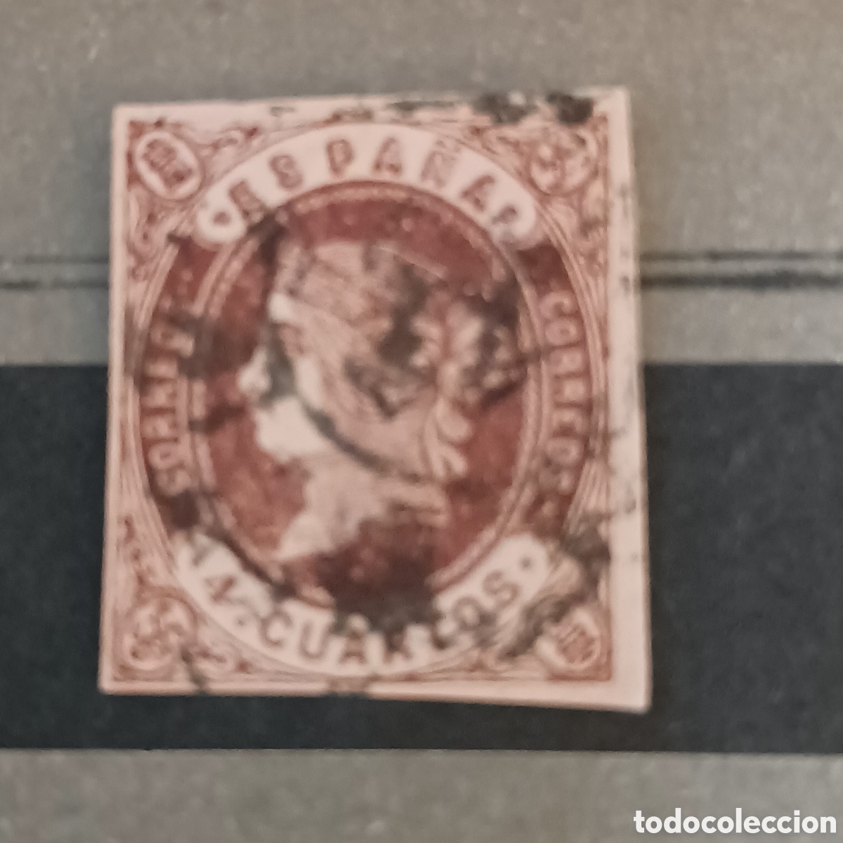 Briefmarken: Sello de Isabel II n.58 de 4 Cuartos