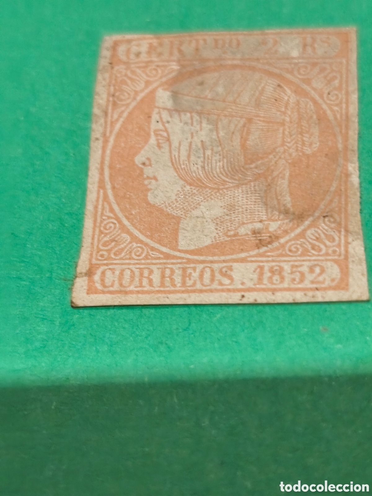 Stamps: Sello cl&aacute;sico de Espa&ntilde;a n 14 muy escaso nuevo con goma** 2 reales rojo ver imagenes