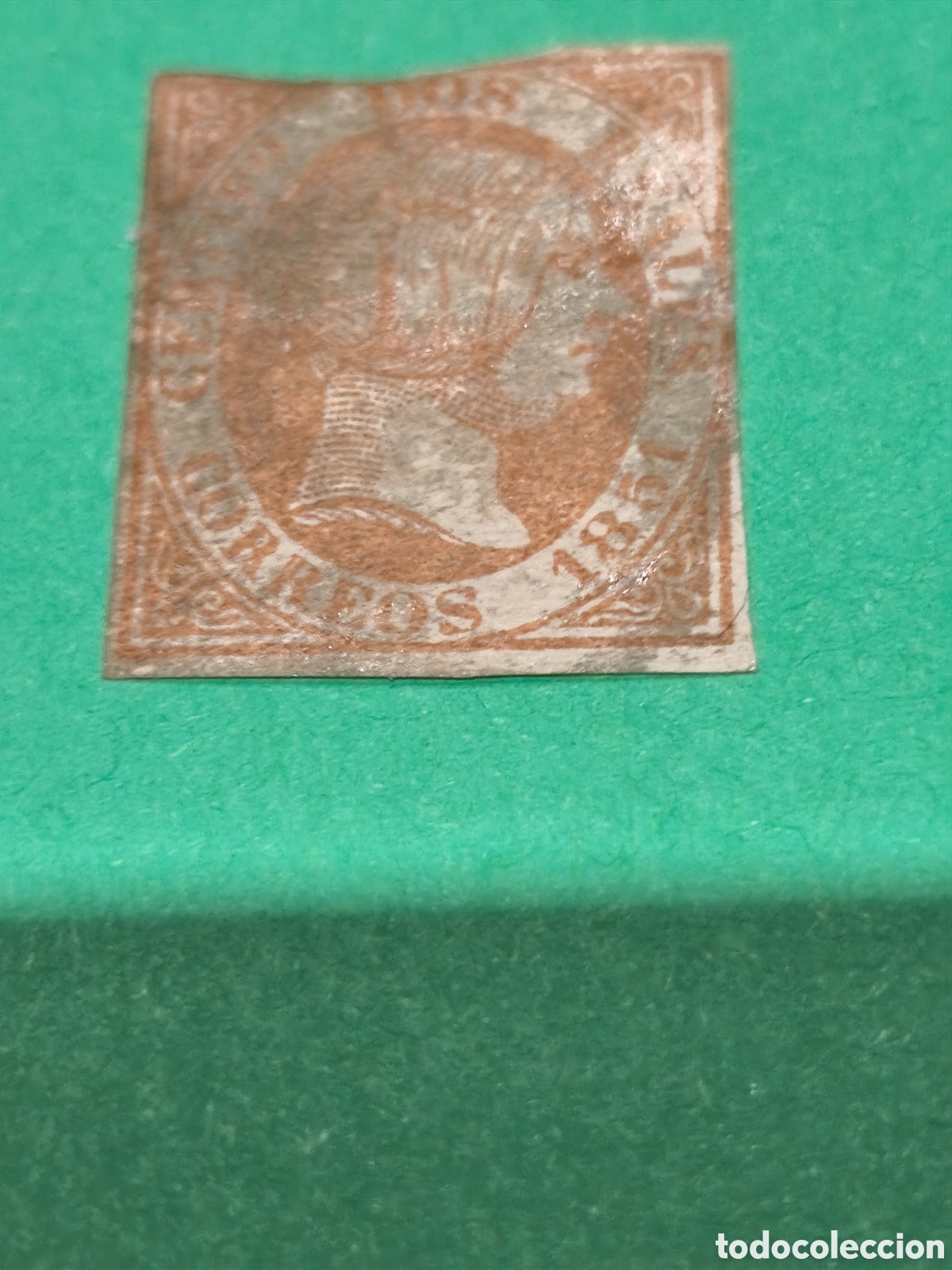 Stamps: Sello cl&aacute;sico de Espa&ntilde;a n 8 nuevo con su goma** 2 reales rojo ver las im&aacute;genes,papel sobado