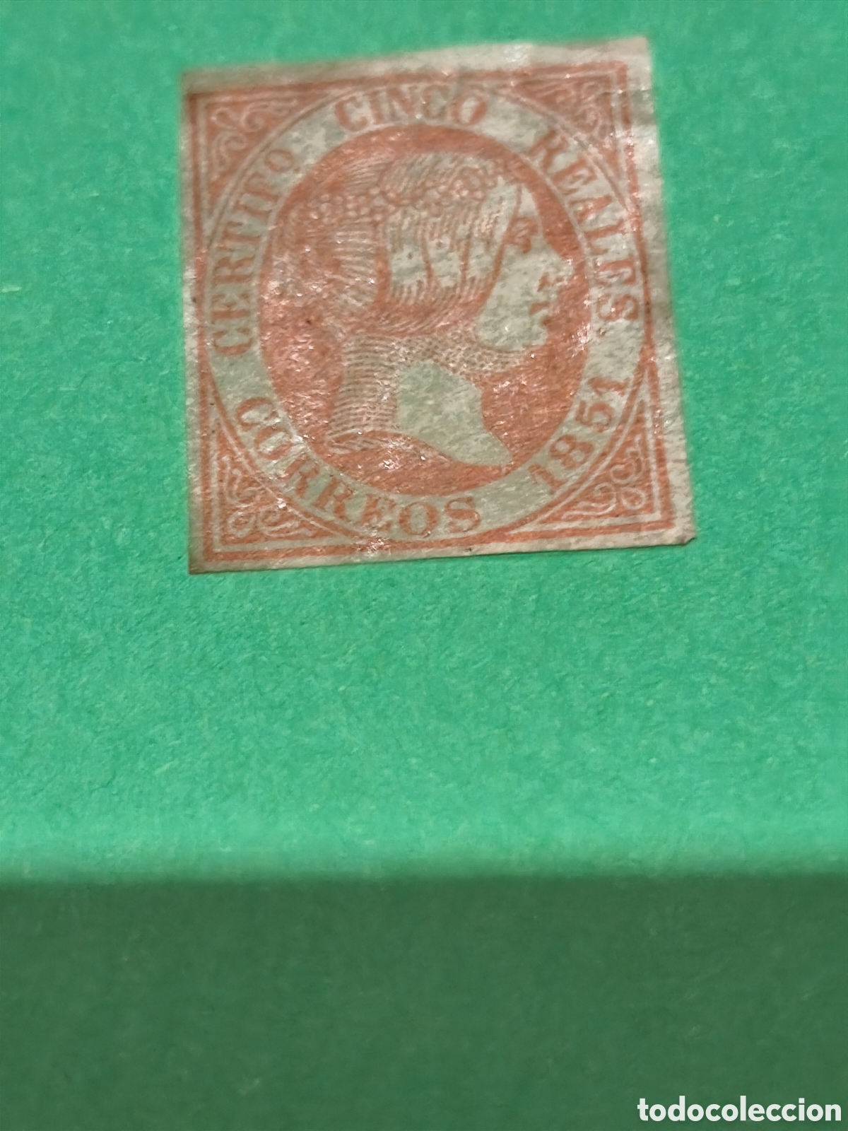 Stamps: Sello cl&aacute;sico de Espa&ntilde;a n 9 nuevo con goma** papel fino ,5 reales rojo,nuevo con goma** ver