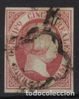 Stamps: PC5 Sellos Espa&ntilde;a a&ntilde;o 1851 Edifil 9&ordm; sello original en usado v.c. 270 &euro;