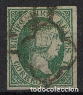 Selos: PC7 Sellos Espa&ntilde;a a&ntilde;o 1851 Edifil 11&ordm; sello original en usado v.c. 470 &euro;