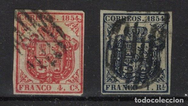 Selos: PC15 Sellos Espa&ntilde;a a&ntilde;o 1854 Edifil 33/34&ordm; sellos originales en usado v.c. 310 &euro;