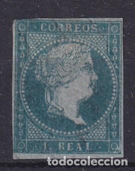 Stamps: PC17 Sellos Espa&ntilde;a a&ntilde;o 1855 Edifil 41* sello original en NUEVO marquillado v.c. 1675 &euro;