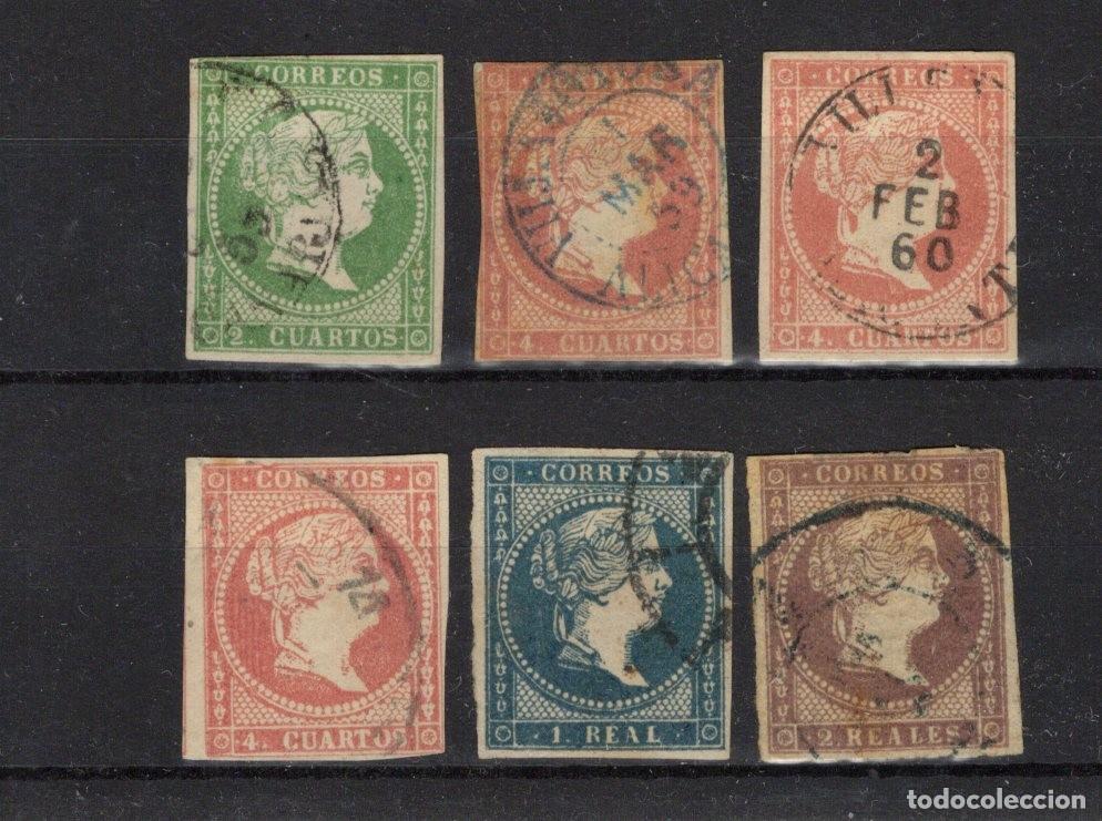 Selos: PC23 Sellos Espa&ntilde;a a&ntilde;o 1856/59 Edifil 47/50&ordm; sellos originales en usado SERIE COMPLETA v.c. 130 &euro;