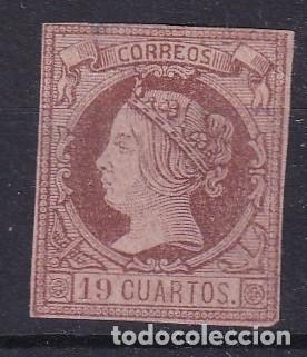 Stamps: PC24 Sellos Espa&ntilde;a a&ntilde;o 1860/61 Edifil 54* sello original en NUEVO marquillado v.c. 3875 &euro;
