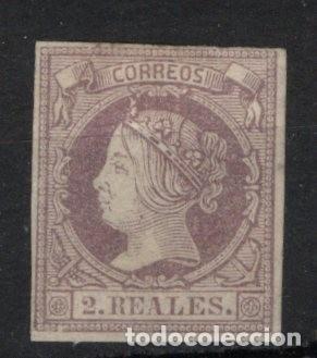 Stamps: PC27 Sellos Espa&ntilde;a a&ntilde;o 1860/61 Edifil 56* sello original en NUEVO v.c. 510 &euro;