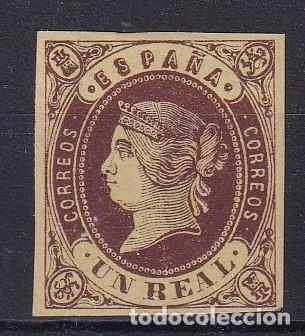 Stamps: PC30 Sellos Espa&ntilde;a a&ntilde;o 1862 Edifil 61* sello original en NUEVO v.c. 60 &euro;