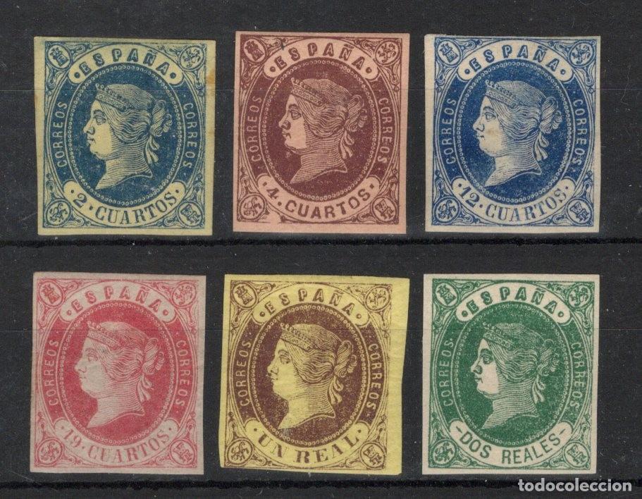 Stamps: PC31 Sellos Espa&ntilde;a a&ntilde;o 1862 Edifil 57/62* sello original en NUEVO SERIE COMPLETA v.c. 520 &euro;