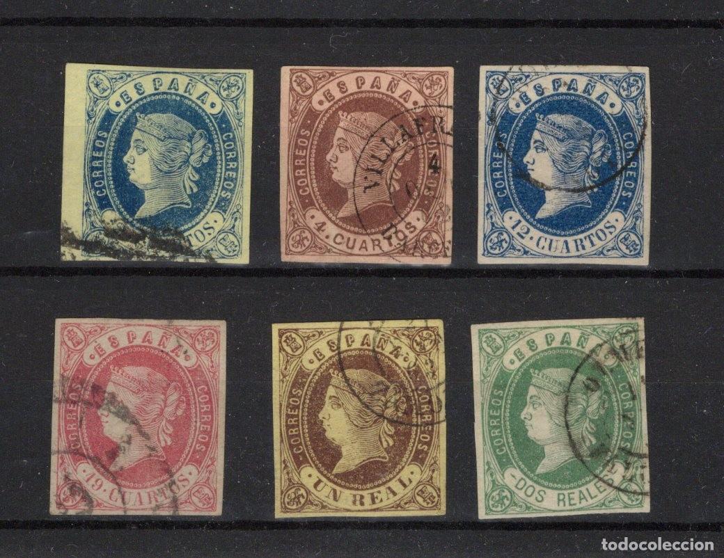 Timbres: PC32 Sellos Espa&ntilde;a a&ntilde;o 1862 Edifil 57/62&ordm; sellos originales en usado SERIE COMPLETA v.c. 310 &euro;
