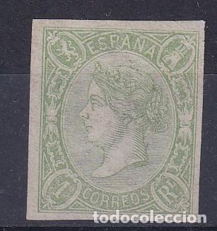 Stamps: PC42 Sellos Espa&ntilde;a a&ntilde;o 1865 Edifil 72* sello original en NUEVO 100% CERTIFICABLE v.c. 550 &euro;