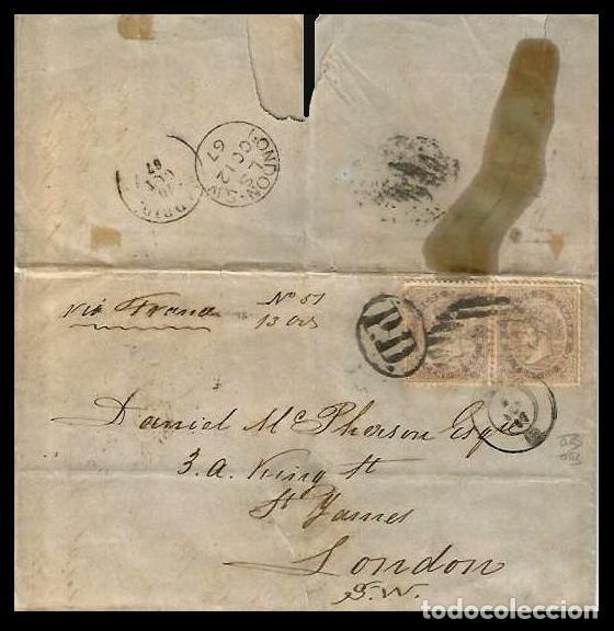 Sellos: CARTA EDIFIL 92 CADIZ-LONDRES