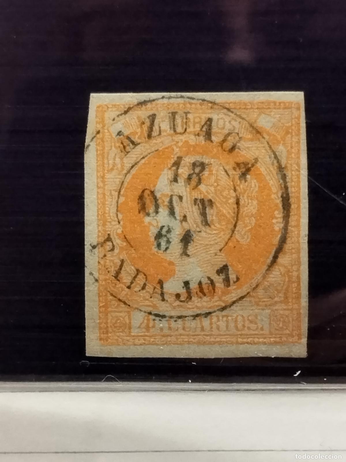 Briefmarken: FAC ESPA&Ntilde;A. EDIFIL 52. FECHADOR DE AZUAGA. BADAJOZ. LUJO Y RARO.