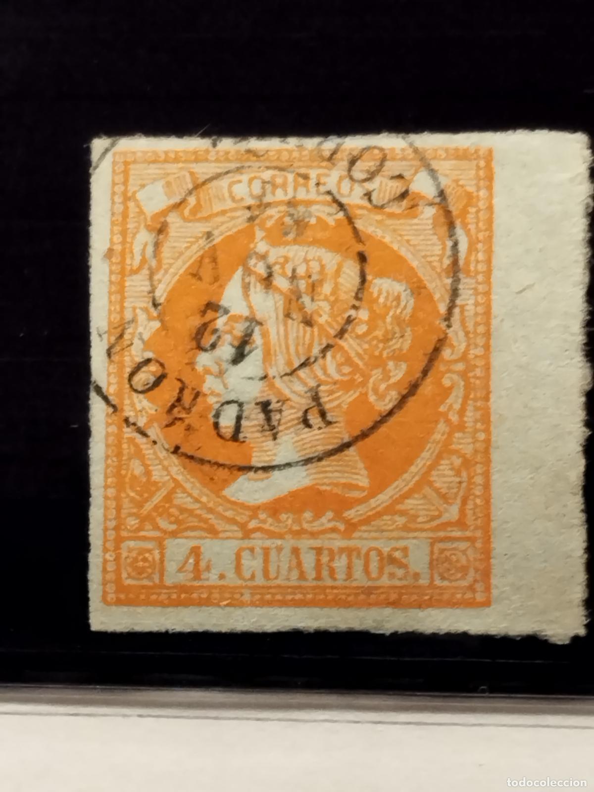 Selos: FAC ESPA&Ntilde;A. EDIFIL 52. FECHADOR DE PADRON. CORU&Ntilde;A. BORDE DE HOJA. MUY BONITO.