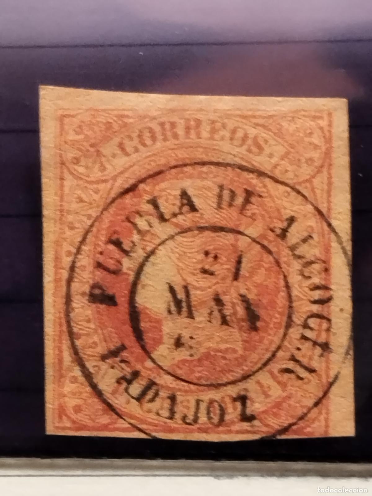 Briefmarken: FAC ESPA&Ntilde;A. EDIFIL 64. FECHADOR DE PUEBLA DE ALCOCER. BADAJOZ. LUJO Y RARISIMO.