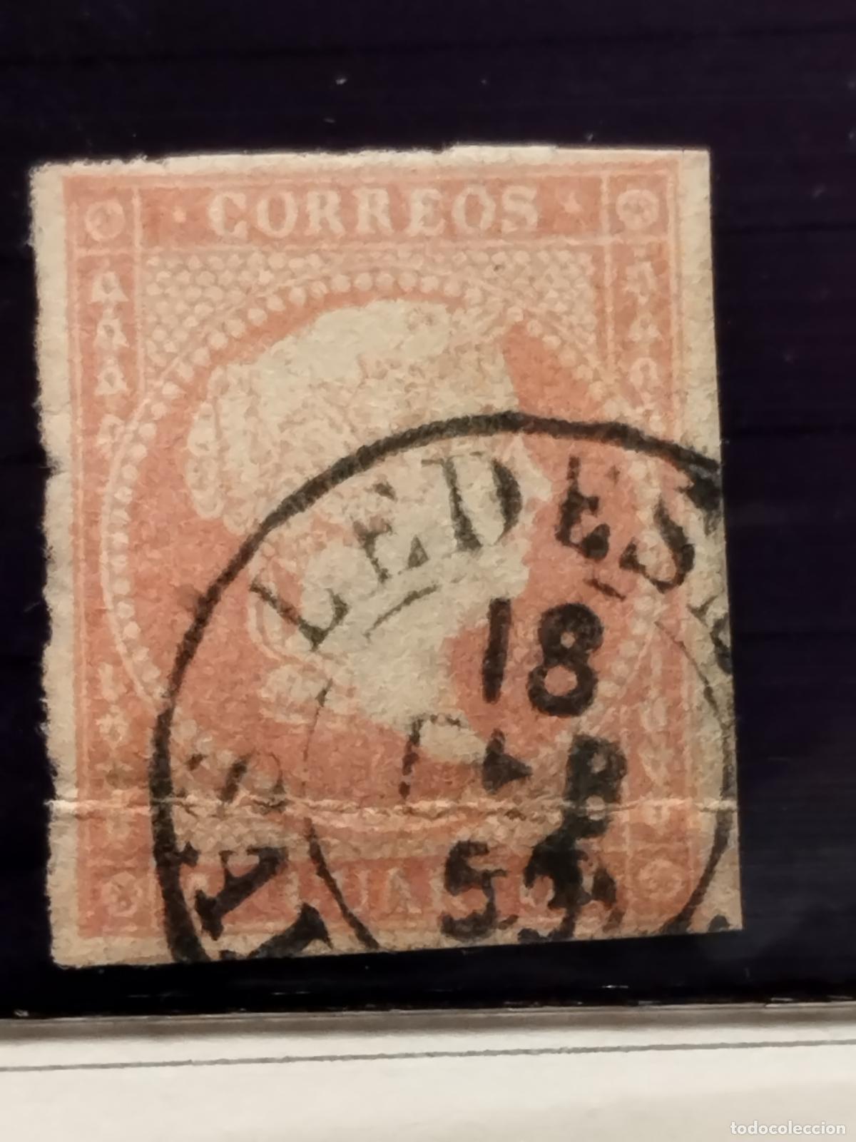 Briefmarken: FAC ESPA&Ntilde;A. EDIFIL 48. FECHADOR DE LEDESMA. SALAMANCA. RARISIMO. SELLO CON DOBLEZ HORIZONTAL ABAJO