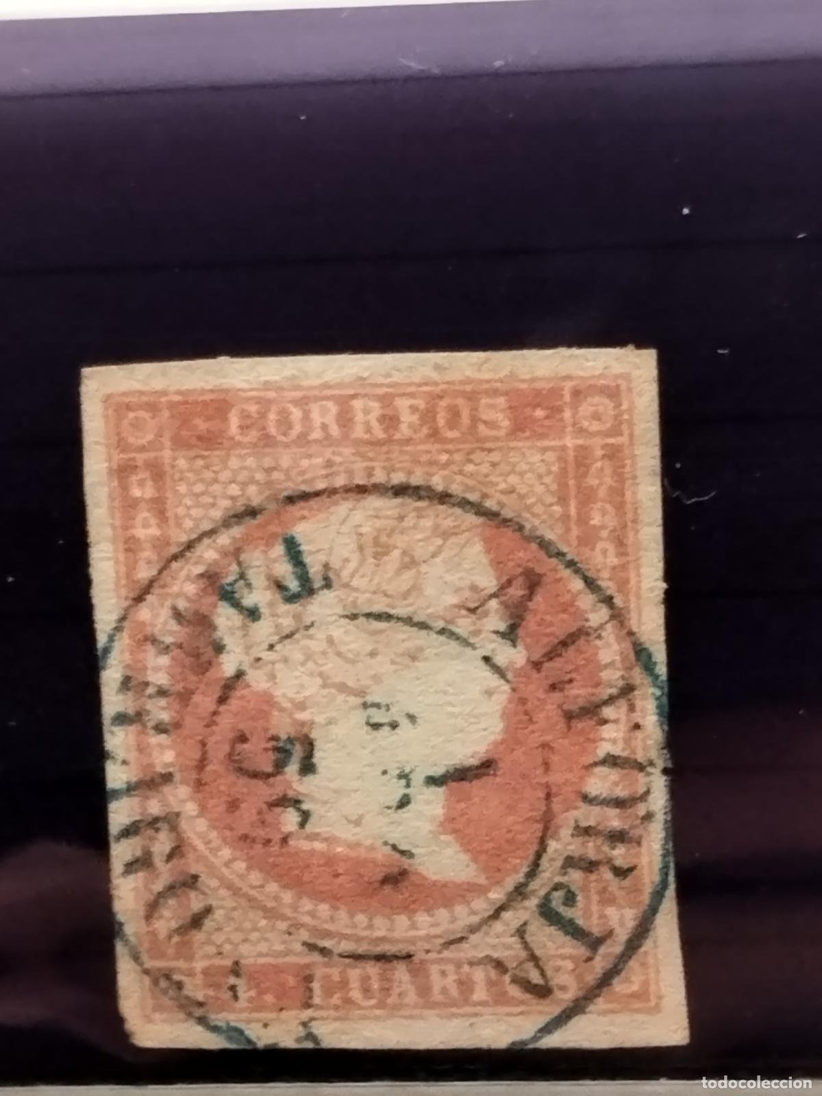 Briefmarken: FAC ESPA&Ntilde;A. EDIFIL 48. FECHADOR AZUL DE ALFORJA. TARRAGONA. MUY BONITO Y RARISIMO.