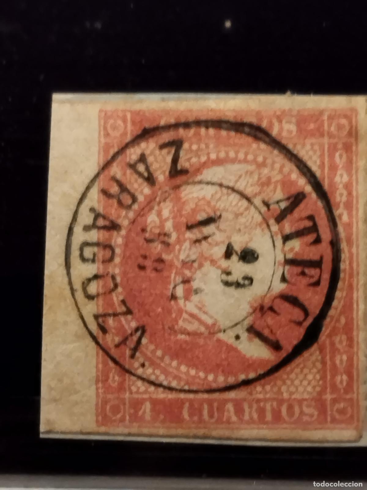 Briefmarken: FAC ESPA&Ntilde;A. EDIFIL 48. FECHADOR DE ATECA. ZARAGOZA. LUJO Y MUY RARO.